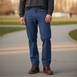 NWT Eddie Bauer Men’s Fleece Lined Tech‎ Pants 40x32 Dark Blue Nylon Stretch